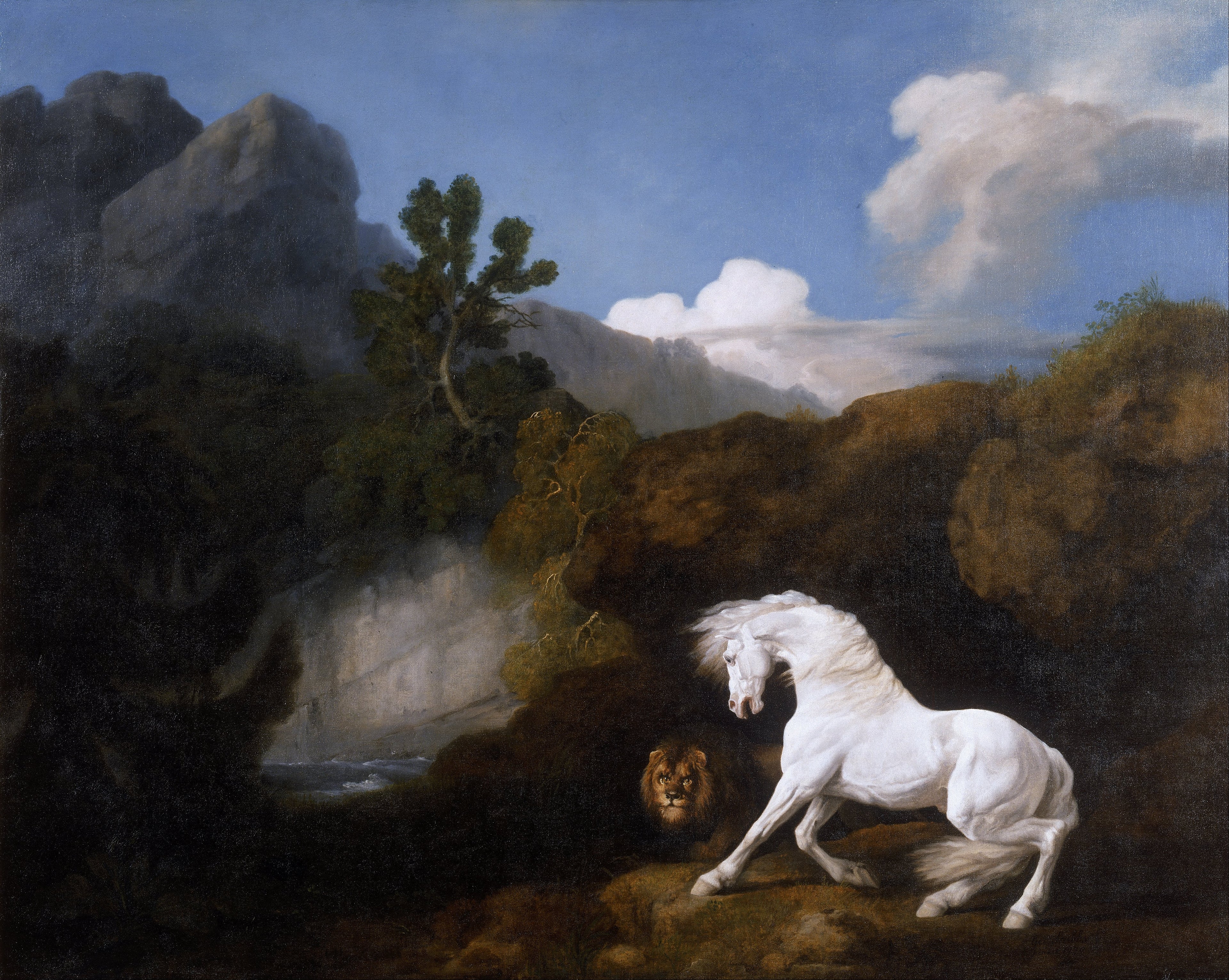 Cheval effrayé par un lion - George Stubbs