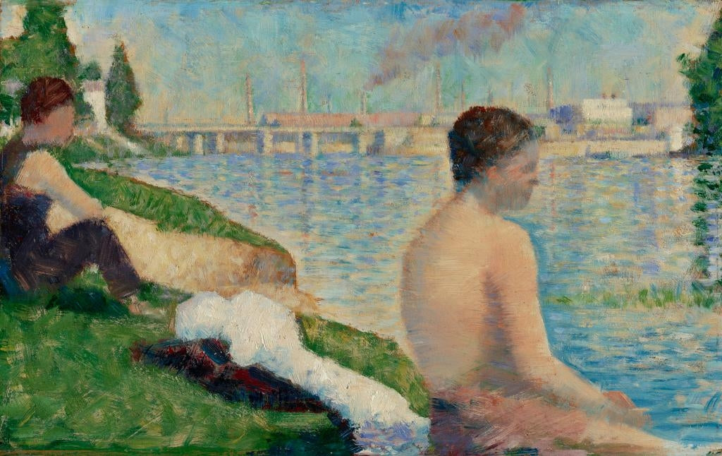 Reproduction du tableau « Étude pour Une baignade à Asnières - Georges Seurat » par Alpha Reproduction en peinture à l’huile