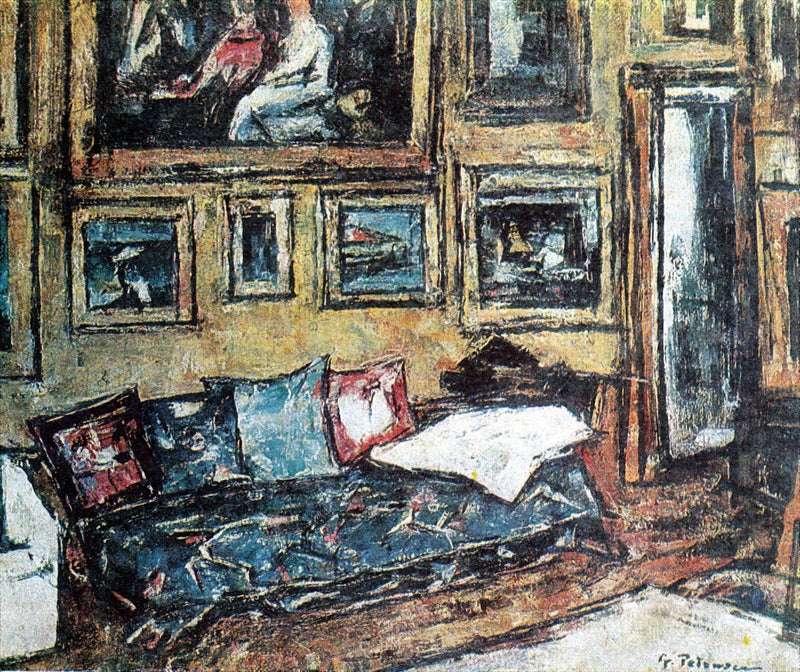 Intérieur au divan bleu - Gheorghe Petrașcu
