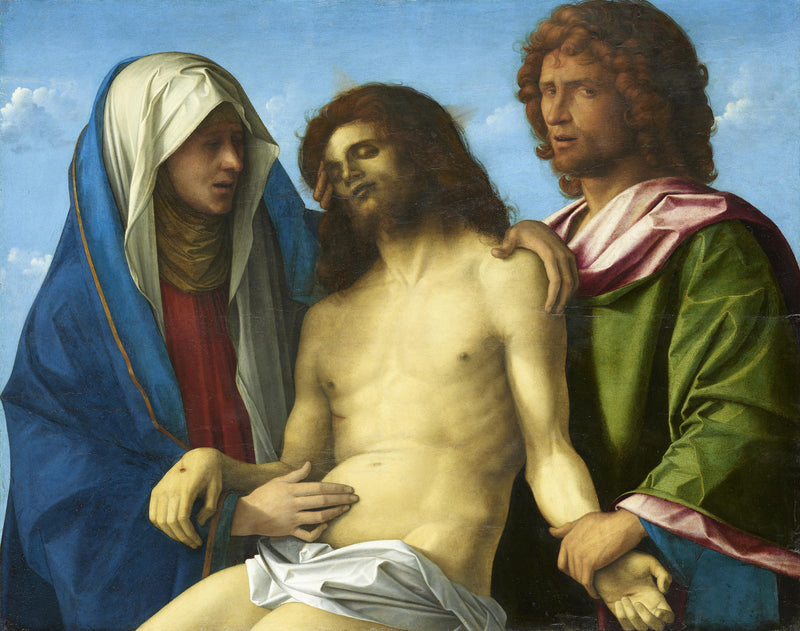 A Lamentação: O corpo de Cristo segurado por Maria e São João / Pietà - Giovanni Bellini