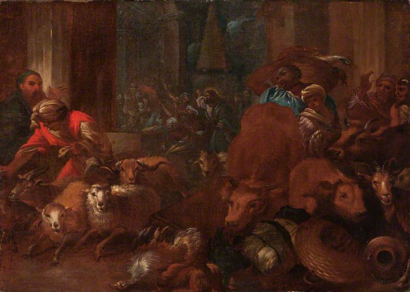 Le Christ chassant les marchands du temple - Giovanni Benedetto Castiglione