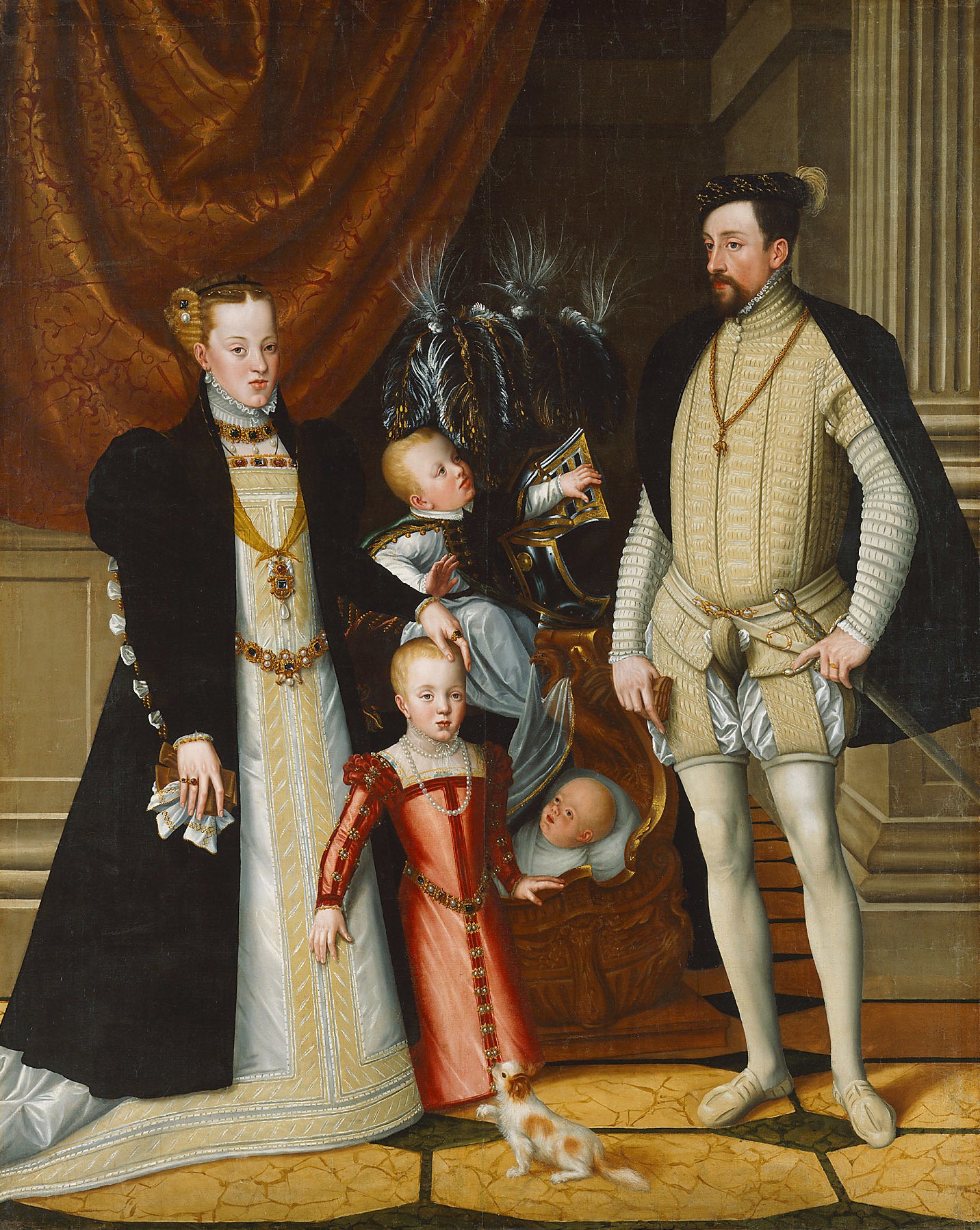 Maximilian II, His Wife and Three Children - Giuseppe Arcimboldo
