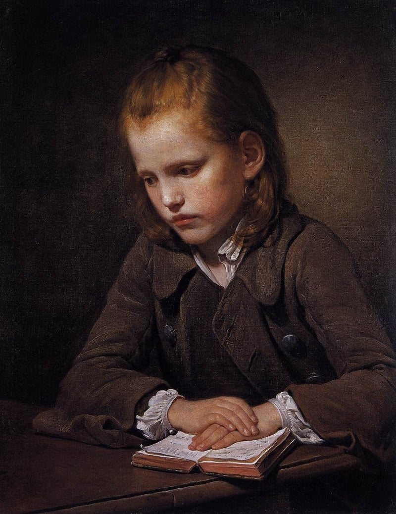 Um menino com um livro de lições - Jean-Baptiste Greuze