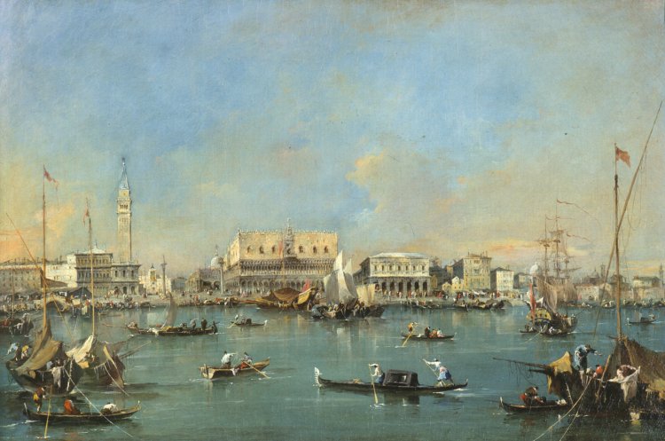 La Piazzetta e o cais dos Escravos - Francesco Guardi