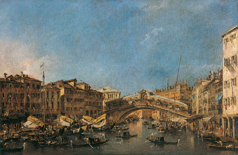 Ponte de Rialto em Veneza - Francesco Guardi