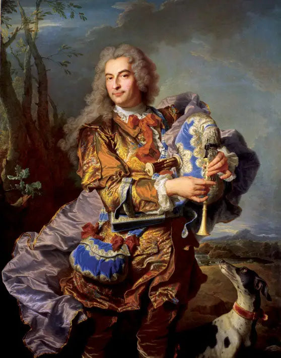 Retrato de Gaspard de Gueidan em Céladon tocador de musette - Hyacinthe Rigaud