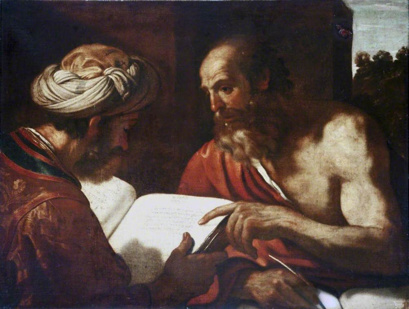 São Jerônimo e um rabino - Guercino