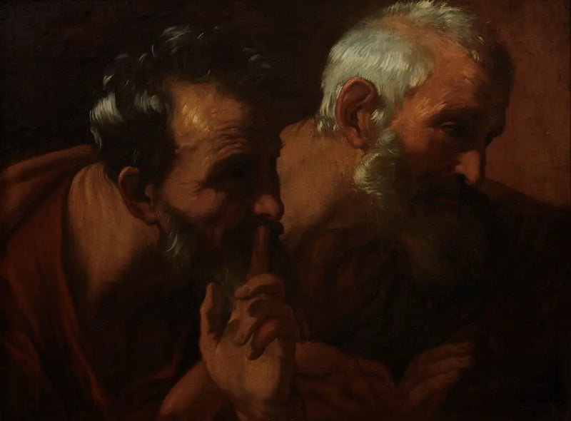 Cabeças de dois idosos (fragmento de Suzanne e os idosos) - Guido Reni