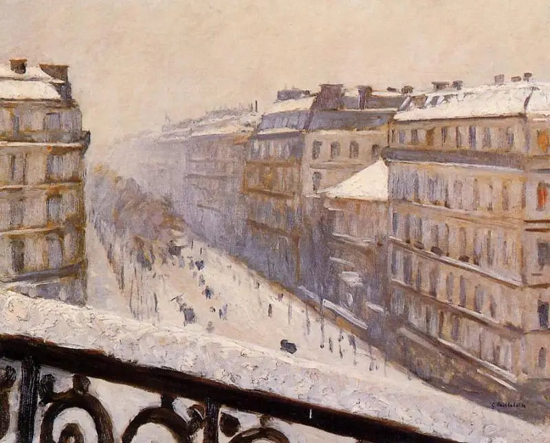 Boulevard Haussmann, efeito de neve - Gustave Caillebotte