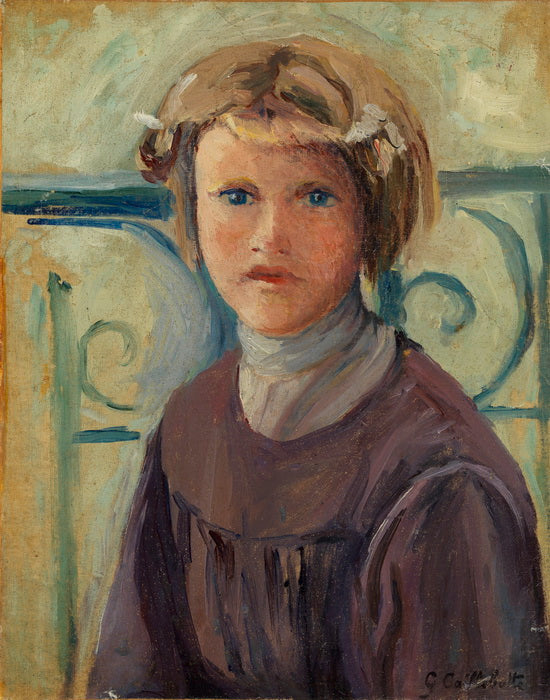 Reproduction du tableau « Fillette au balcon - Gustave Caillebotte » par Alpha Reproduction en peinture à l’huile