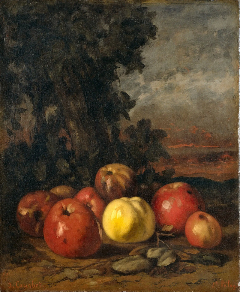 Natureza morta com maçãs - Gustave Courbet