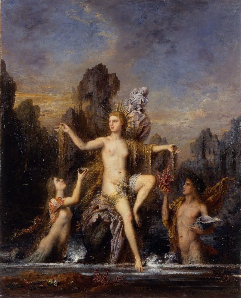 Vênus emergindo da onda - Gustave Moreau