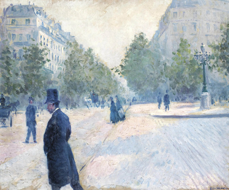 A Praça Saint-Augustin, tempo nublado - Gustave Caillebotte
