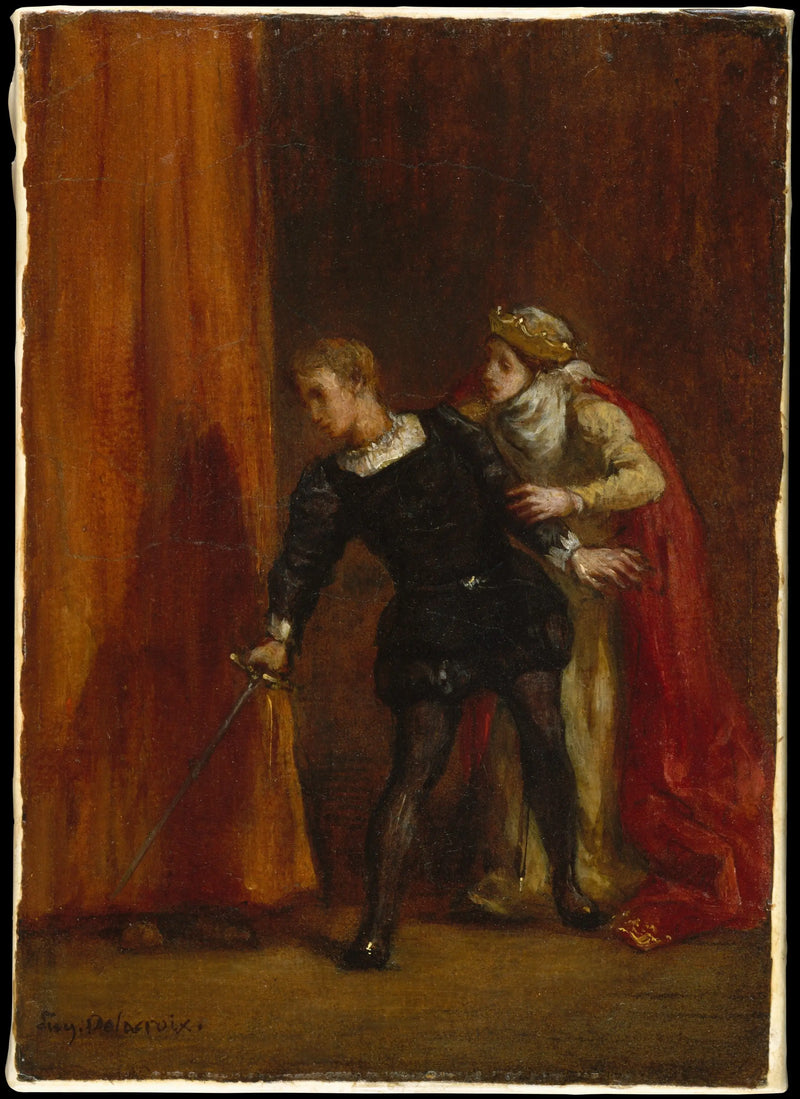 Hamlet e sua mãe - Eugène Delacroix