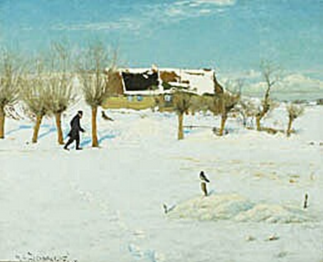 Une journée d'hiver à la campagne. - H. A. Brendekilde
