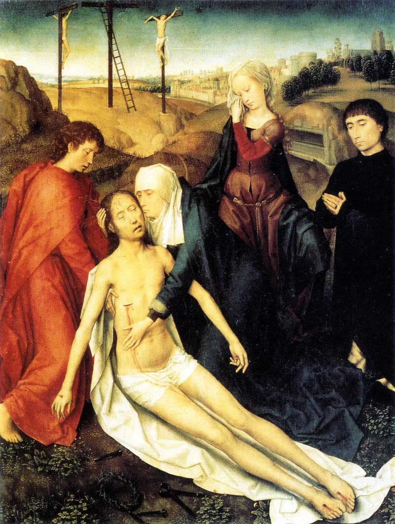 O Cristo Morto Chorado por Sua Mãe, São João e - Hans Memling