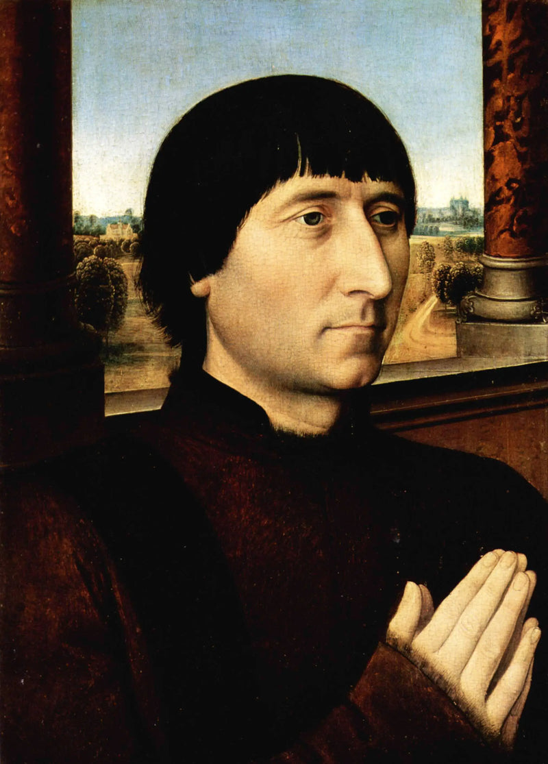 Retrato de Willem Moreel, esposo de Barbara van Vlaendenbergh - Hans Memling