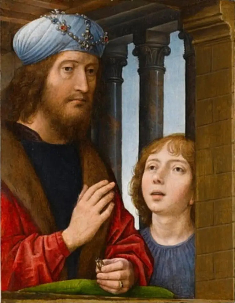O rei David e um menino - Hans Memling