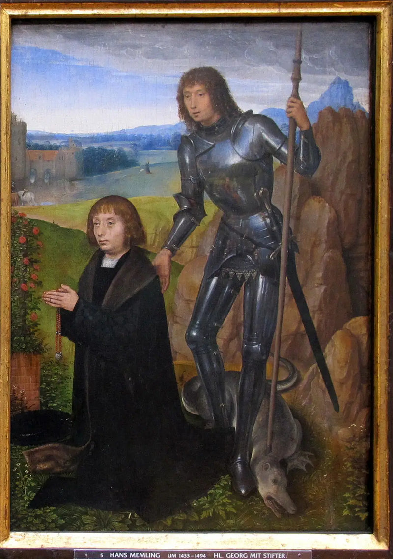 São Jorge com doador. - Hans Memling