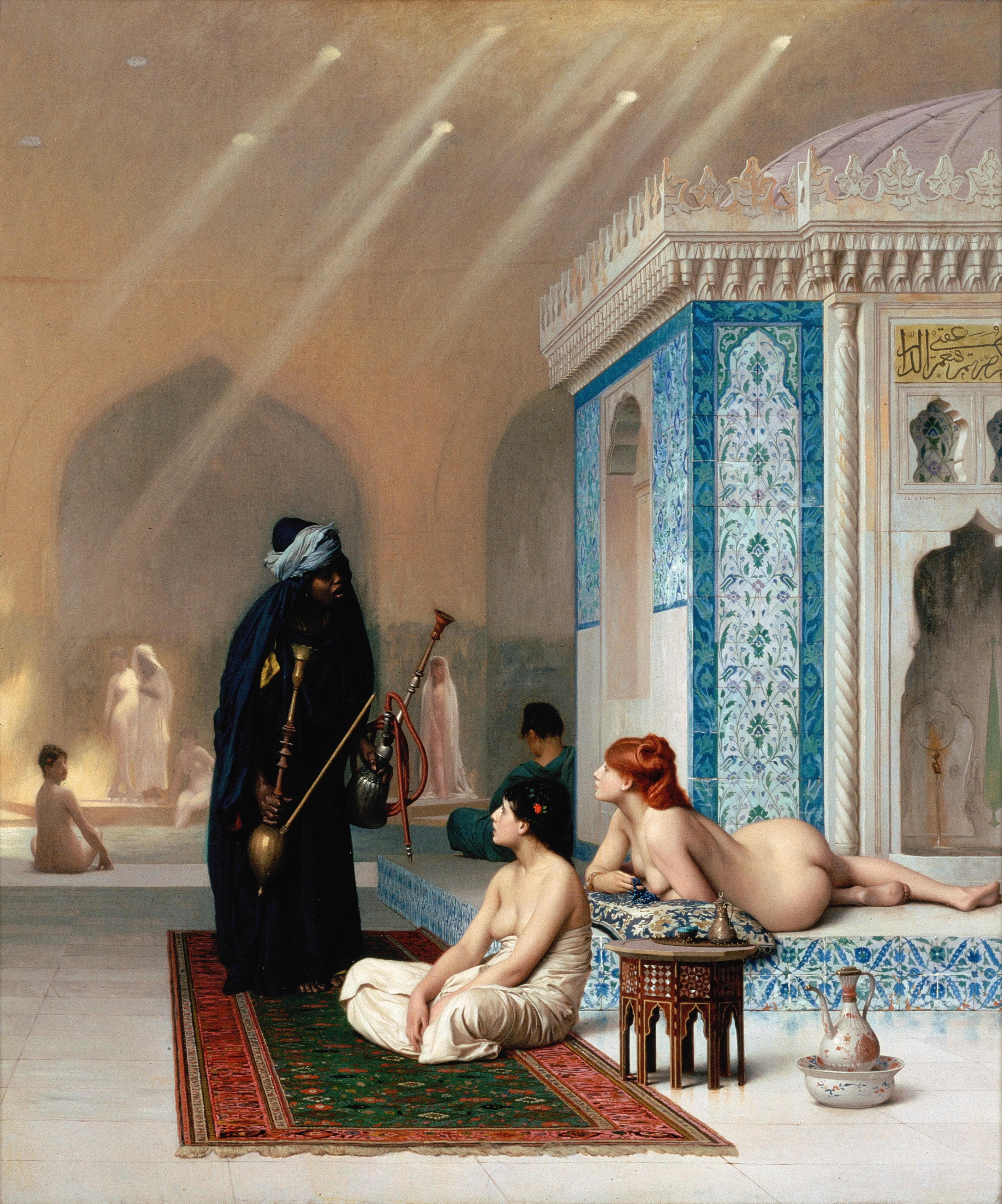 Reproduction du tableau « Piscine dans un harem - Jean-Léon Gérôme » par Alpha Reproduction en peinture à l’huile