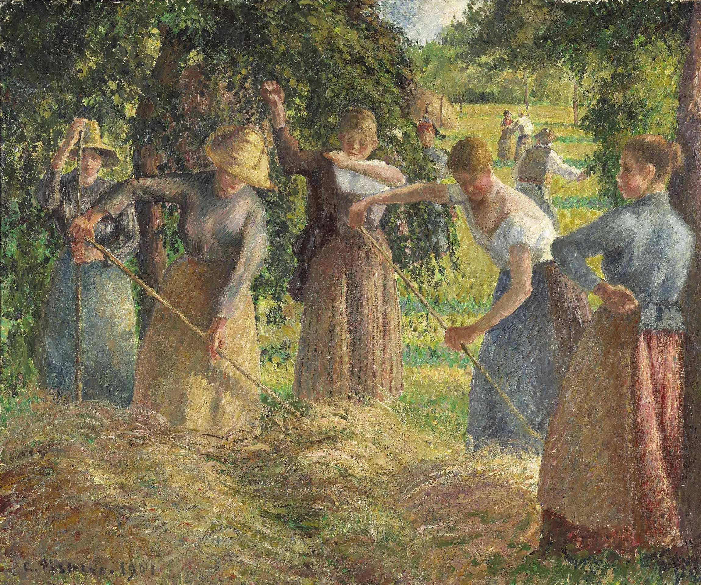 Reproduction du tableau « Fenaison à Éragny - Camille Pissarro » par Alpha Reproduction en peinture à l’huile