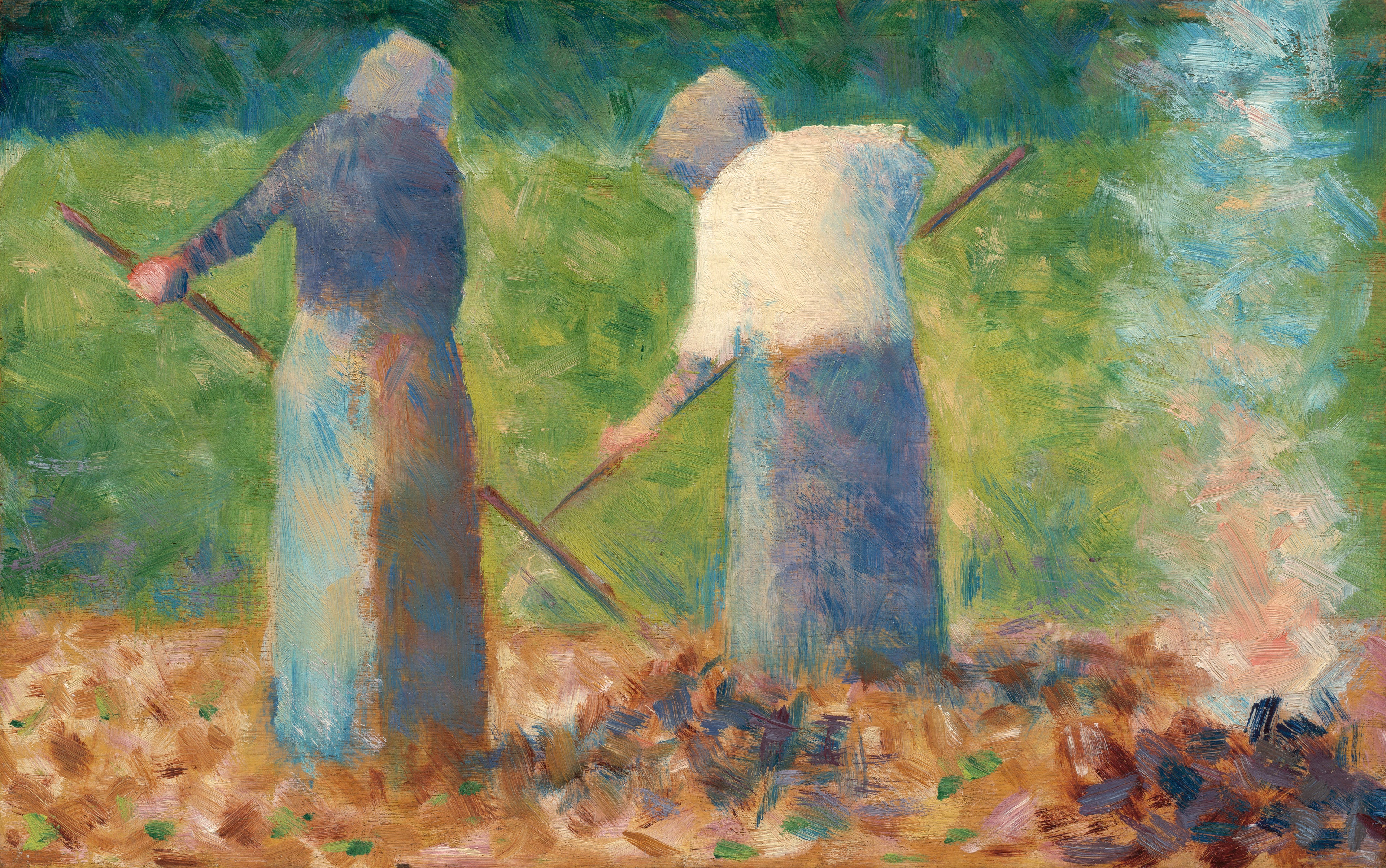 Reproduction du tableau « Les faneurs de Montfermeil - Georges Seurat » par Alpha Reproduction en peinture à l’huile