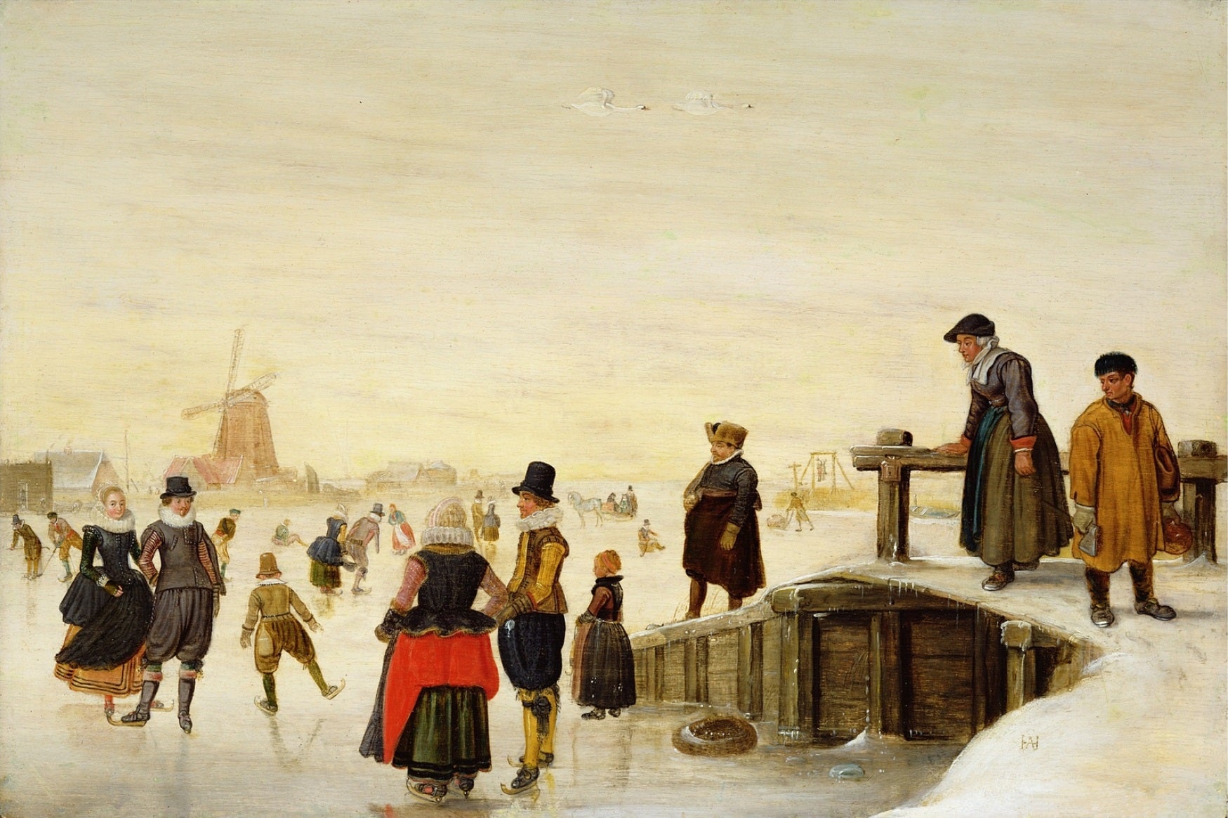 Patinage artistique dans un paysage néerlandais - Hendrick Avercamp image 1 tableau peint à l’huile sur toile