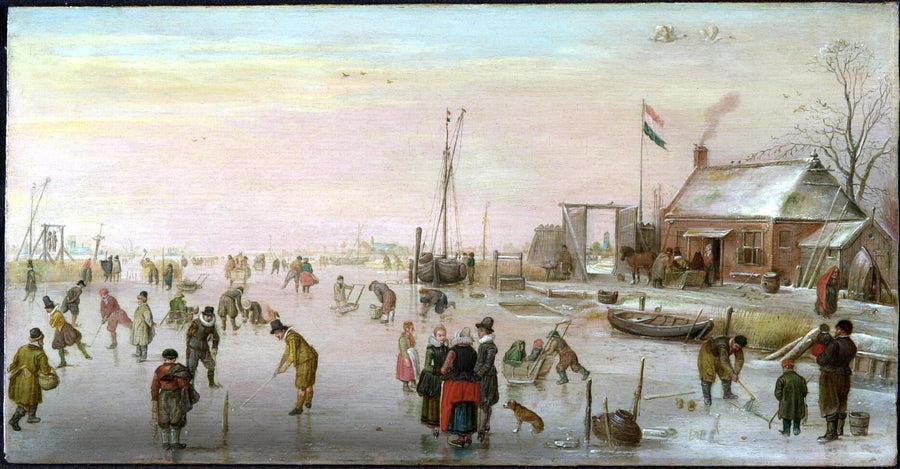 Scène d'hiver - Hendrick Avercamp image 1 reproduction de peinture à l’huile