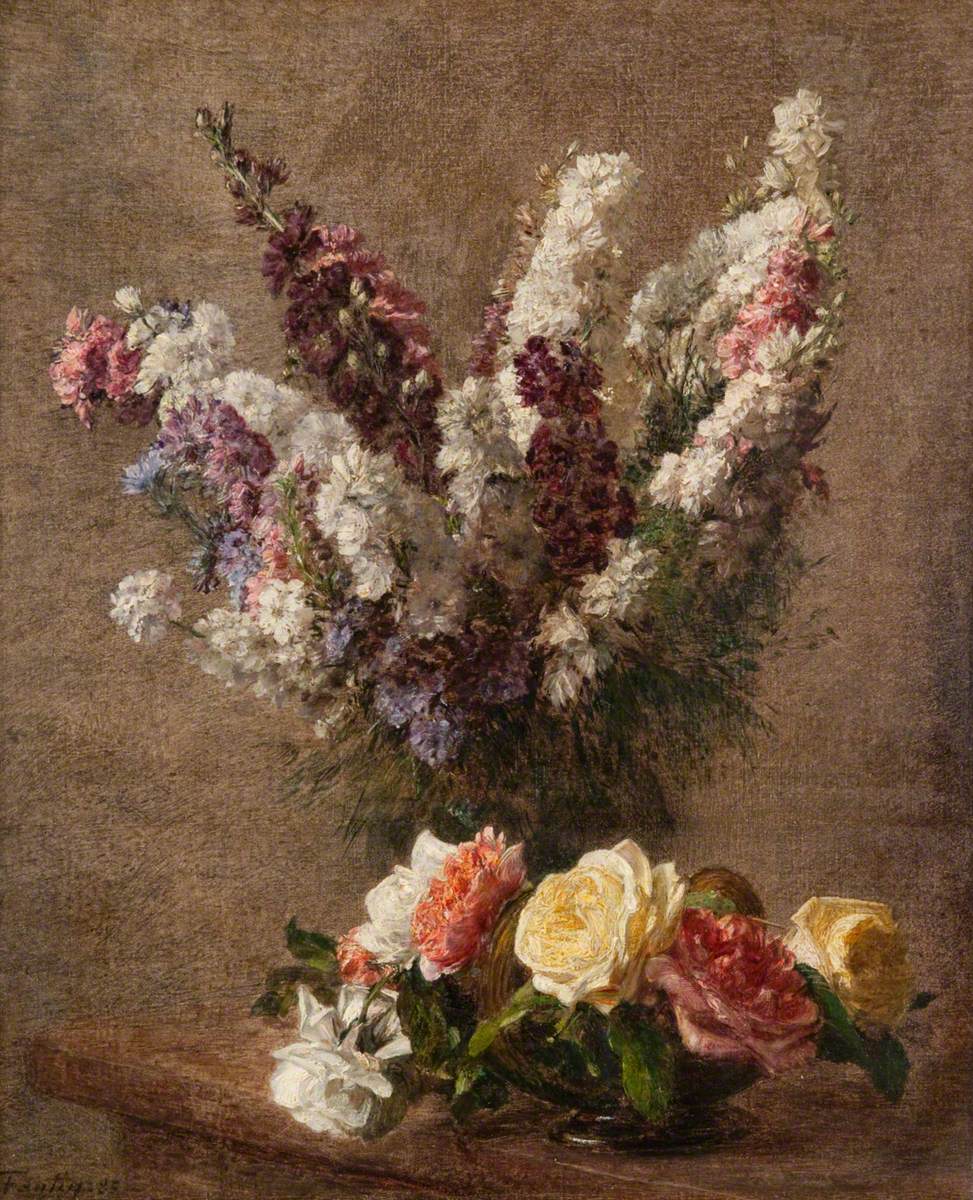 Roses et pieds-d'alouette - Henri Fantin-Latour