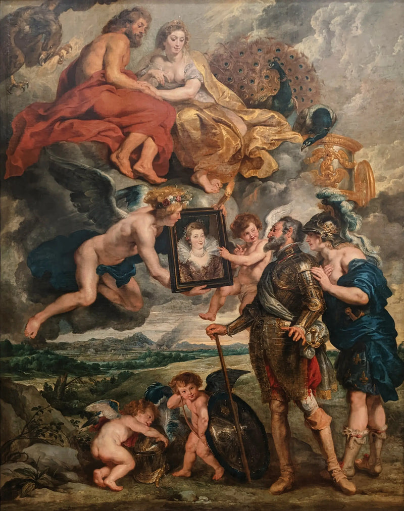 Henri IV recebe o retrato de Maria de Médici - Peter Paul Rubens