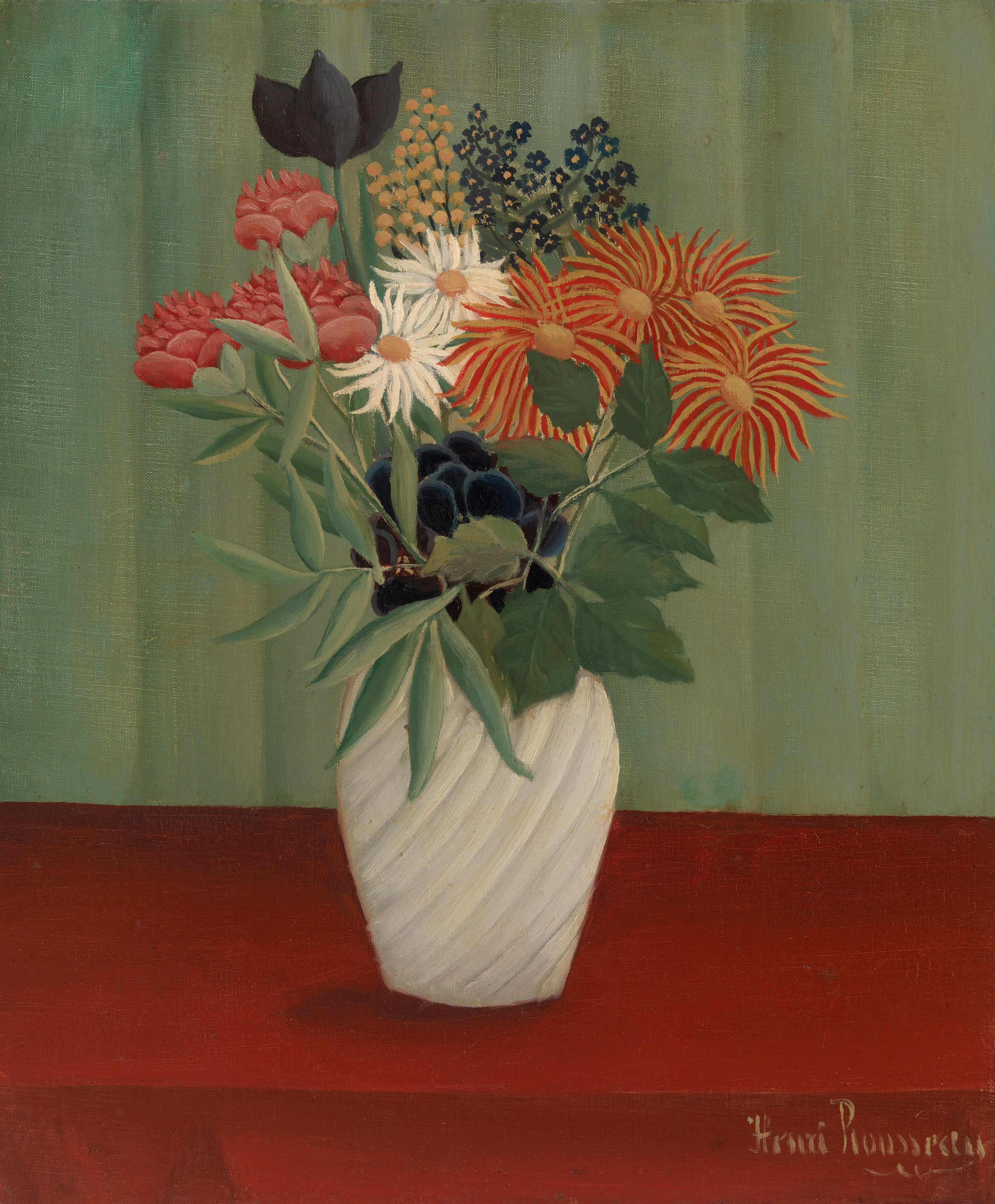 Bouquet de fleurs aux reines-marguerites et aux tokyos - Henri Rousseau