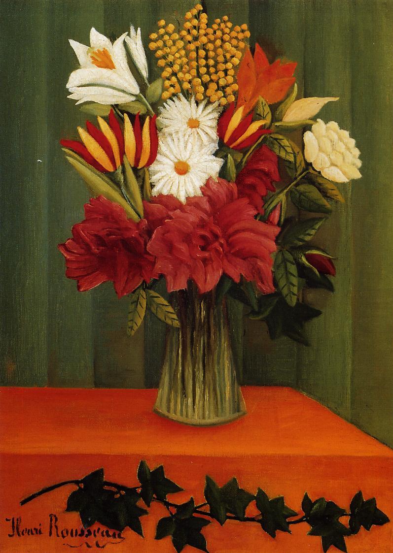 Fleurs dans un vase - Henri Rousseau