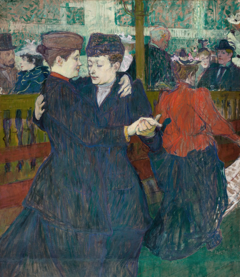 Duas mulheres dançando no Moulin-Rouge - Henri de Toulouse-Lautrec