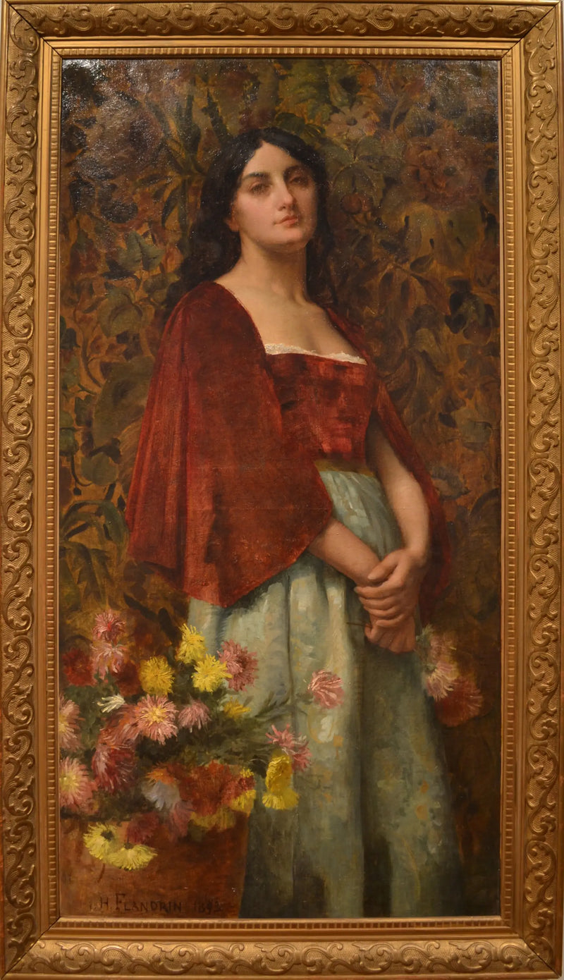 Retrato de Italiana - Hippolyte Flandrin