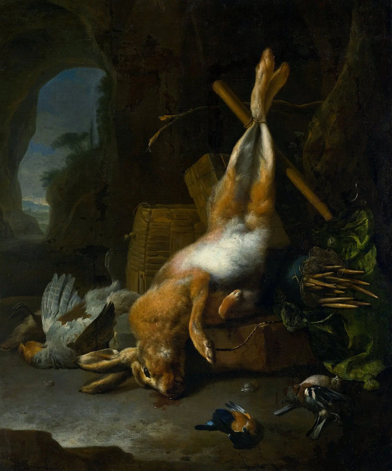 Natureza morta com o troféu de caça. - Melchior de Hondecoeter