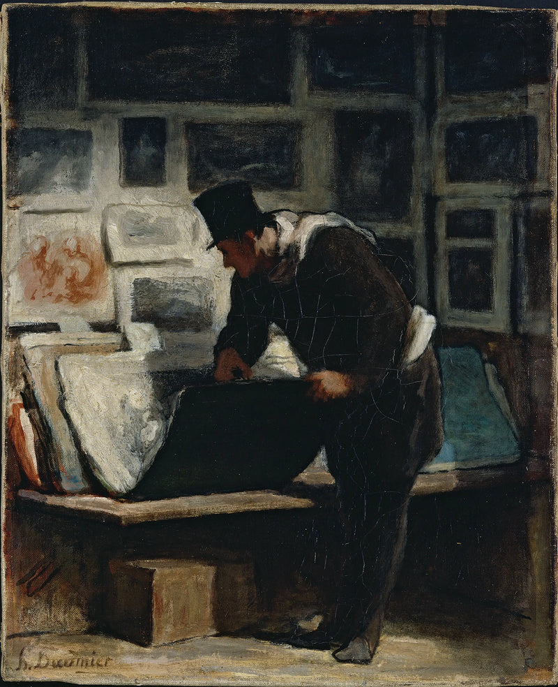 O amante de gravuras - Honoré Daumier