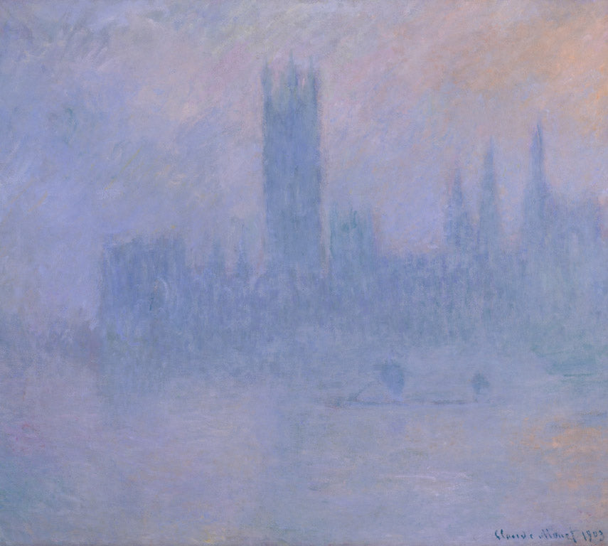 Reproduction du tableau « Le Parlement, symphonie en bleu - Claude Monet » par Alpha Reproduction en peinture à l’huile