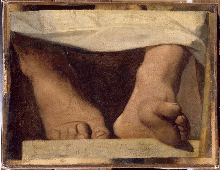 Os pés de Homero, estudo para a apoteose de Homero - Jean-Auguste-Dominique Ingres