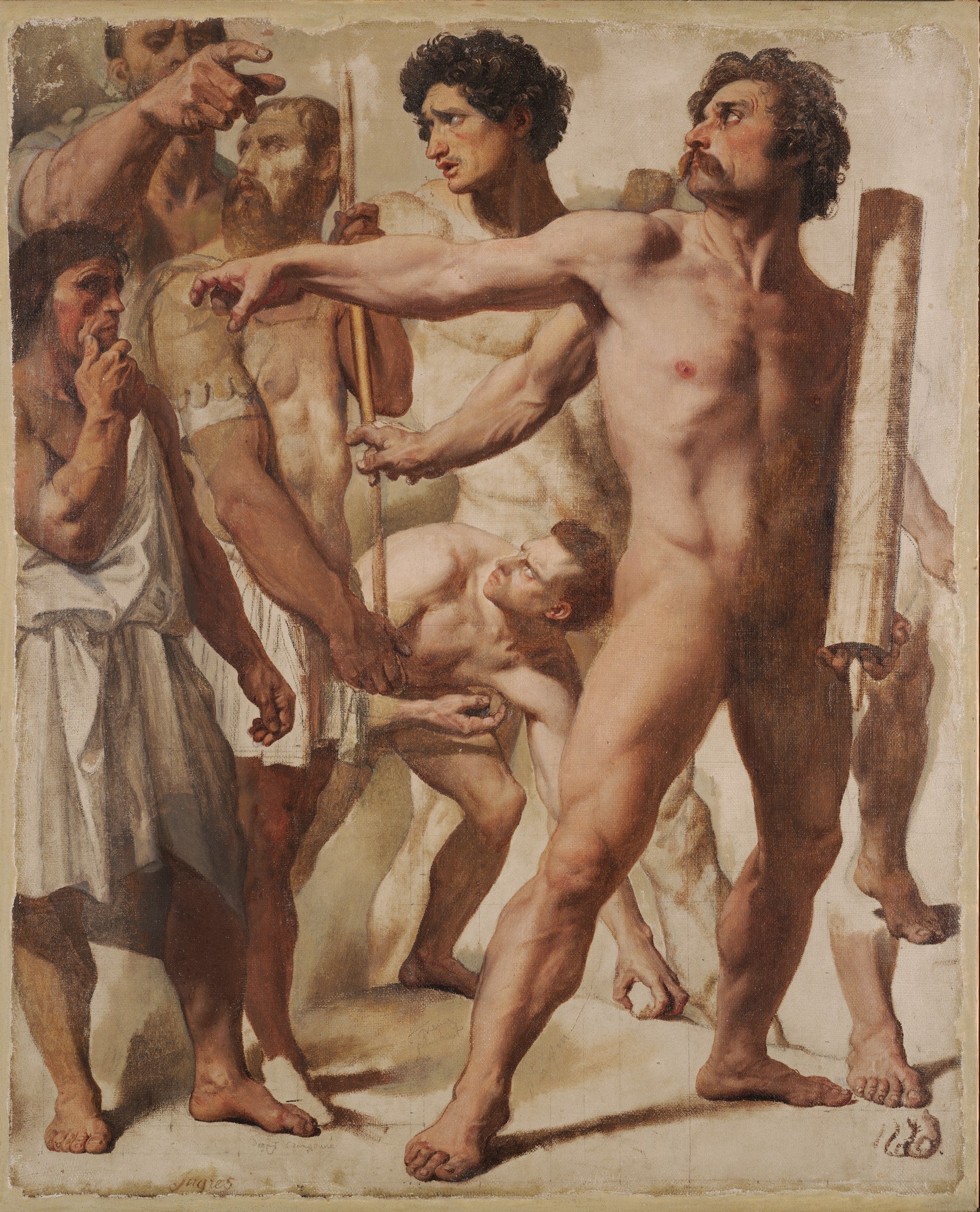 Estudos para O Martírio de São Sifônio (Lictores, Lançador de Pedras e Espectador) - Jean-Auguste-Dominique Ingres