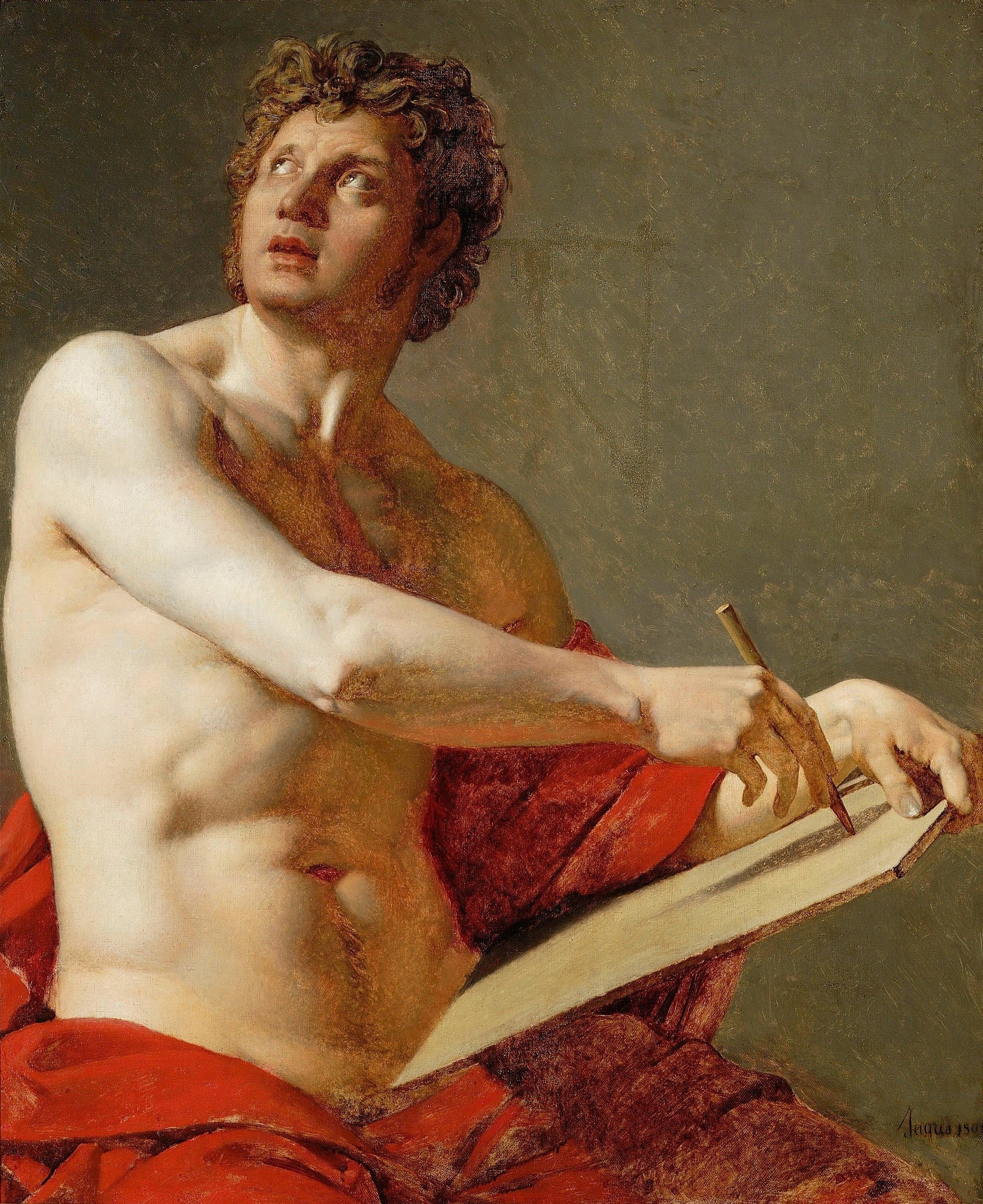 O Estudo Acadêmico de um Torso Masculino - Jean-Auguste-Dominique Ingres