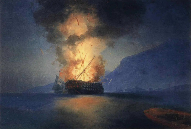 Navio que explode - Ivan Aïvazovski