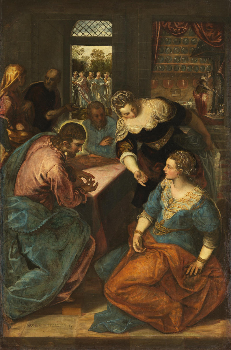 O Cristo na casa de Marta e Maria - Jacopo Tintoretto