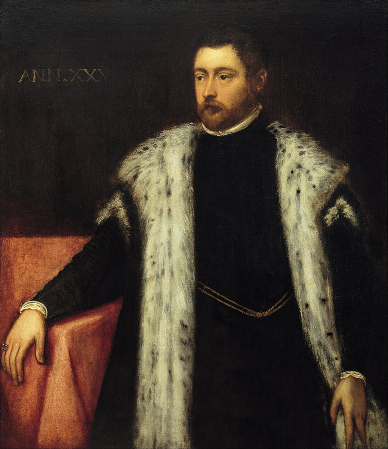 Jovem de vinte e cinco anos com um casaco forrado de pele - Jacopo Tintoretto