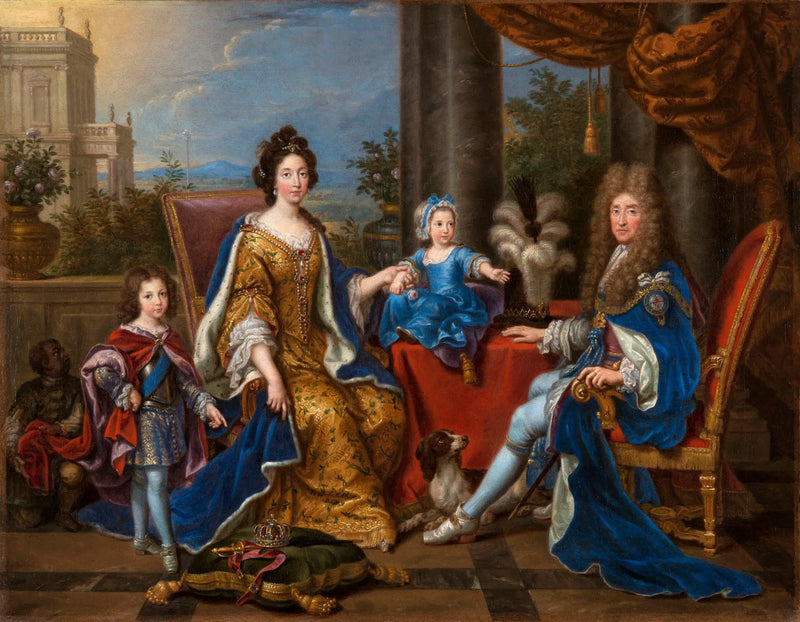Jacques II e sua família - Pierre Mignard