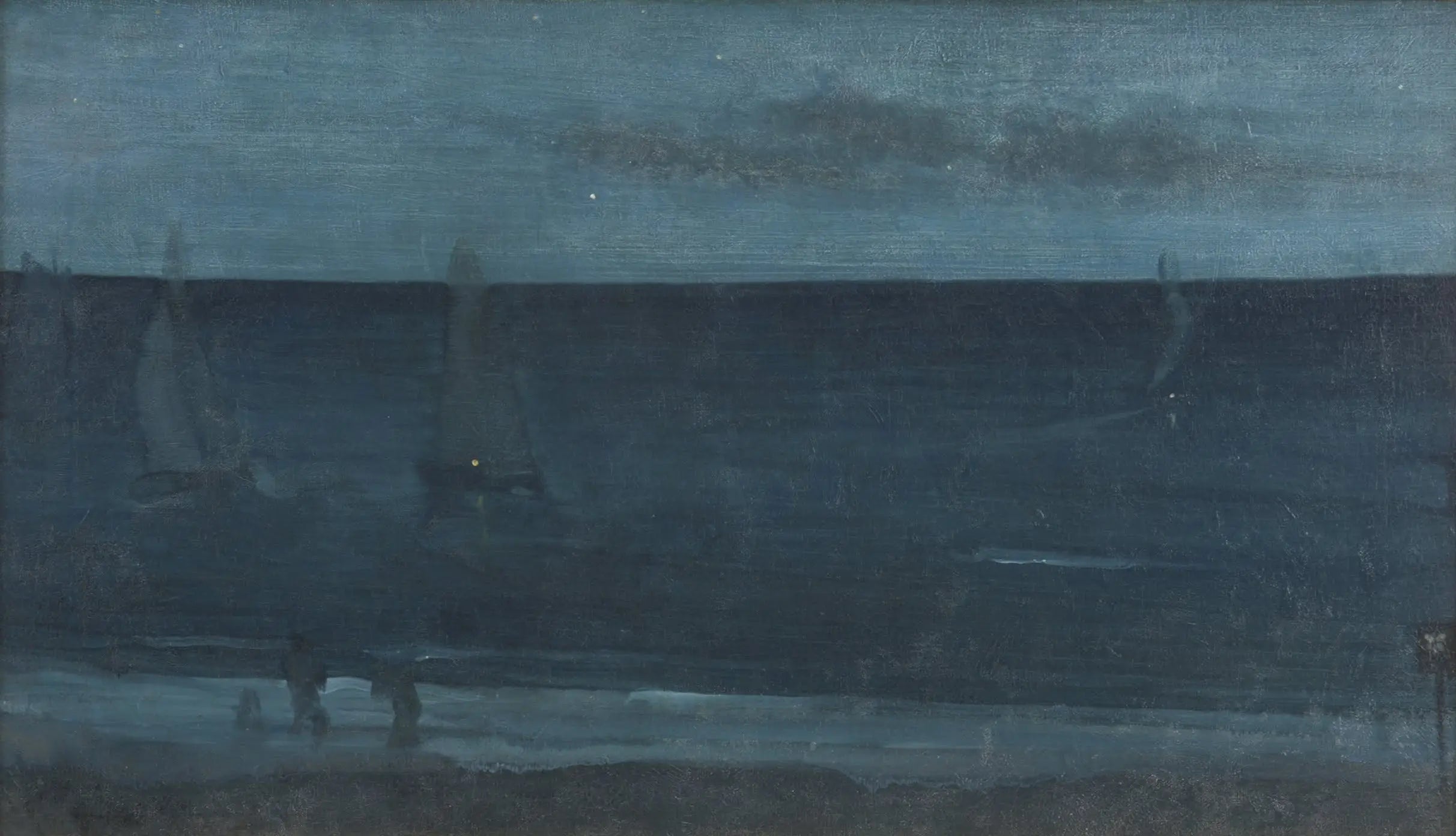 Reproduction du tableau « Nocturne : Bleu et Argent — Bognor - James Abbott McNeill Whistler » par Alpha Reproduction en peinture à l’huile