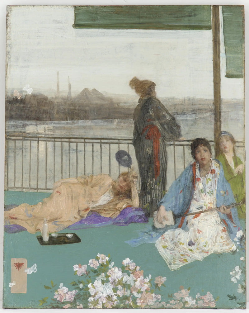 Variações de cor de pele e verde — O Balcão - James Abbott McNeill Whistler