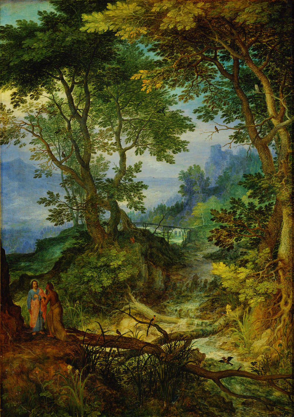 Paysage avec la tentation du Christ - Jan Brueghel l'Ancien