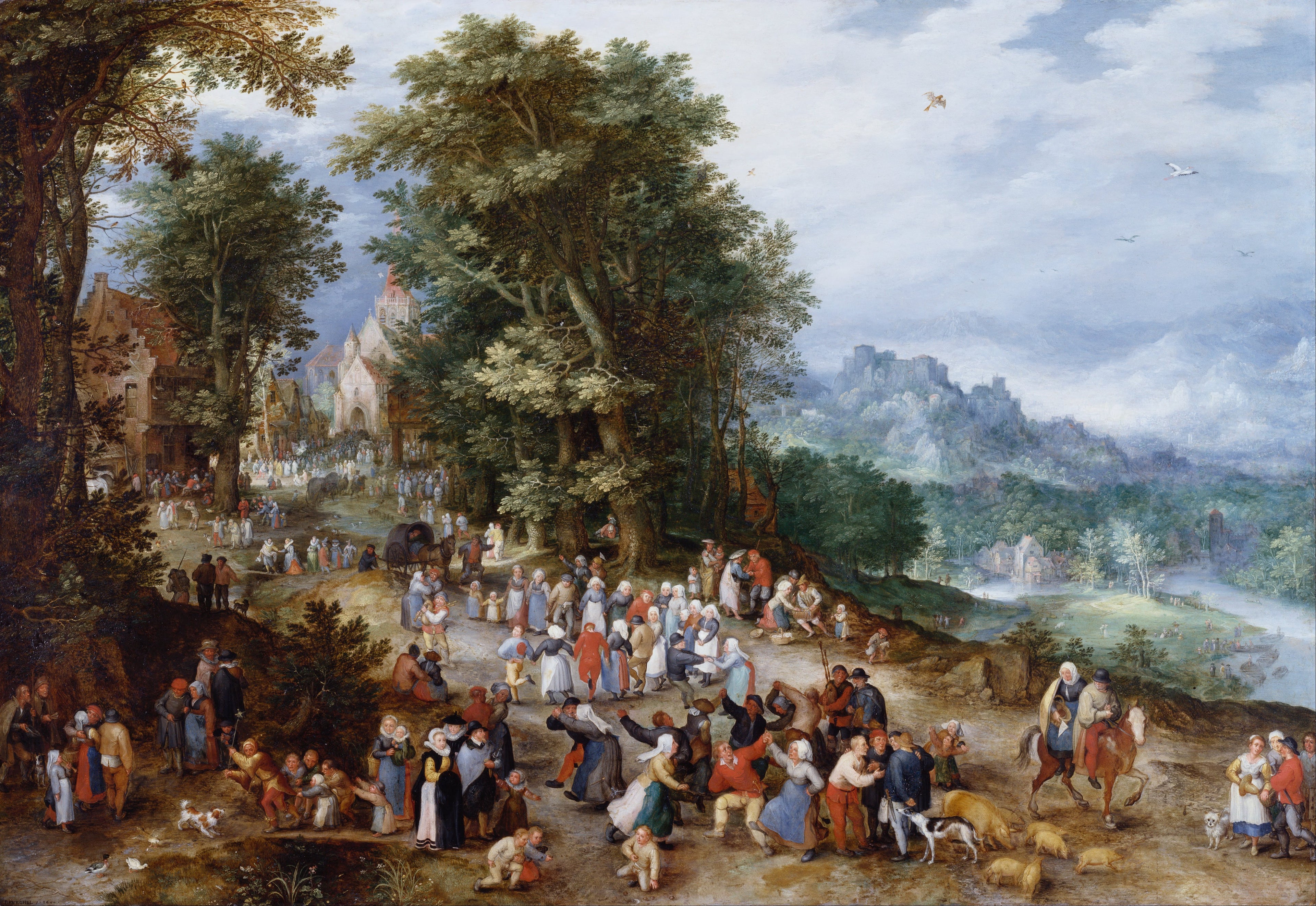 Une foire flamande - Jan Brueghel l'Ancien