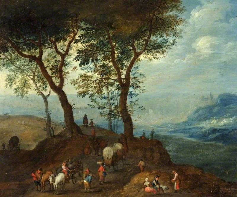Paysage avec des personnages paysans - Jan Brueghel l'Ancien