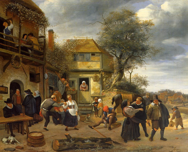 Des paysans devant une auberge - Jan Steen